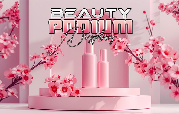 PSD beauty product podium display background