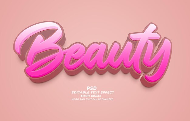 PSD beauty psd 3d editable text effect