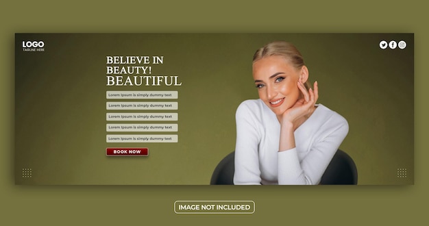 PSD beauty salon and spa facebook cover template banner