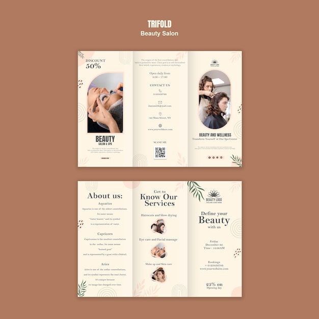 PSD beauty salon template design