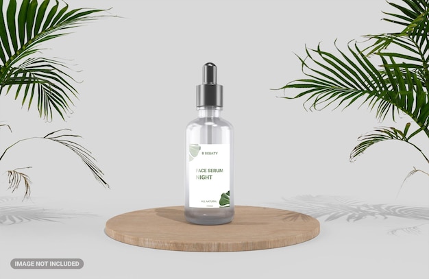 Beauty serum drop bottle mockup front view