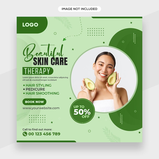 Beauty skin care related instagram banner or social media post or facebook cover template