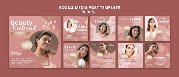 PSD beauty social media post design template