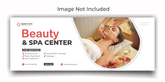 Beauty and spa center social media or facebook cover template design