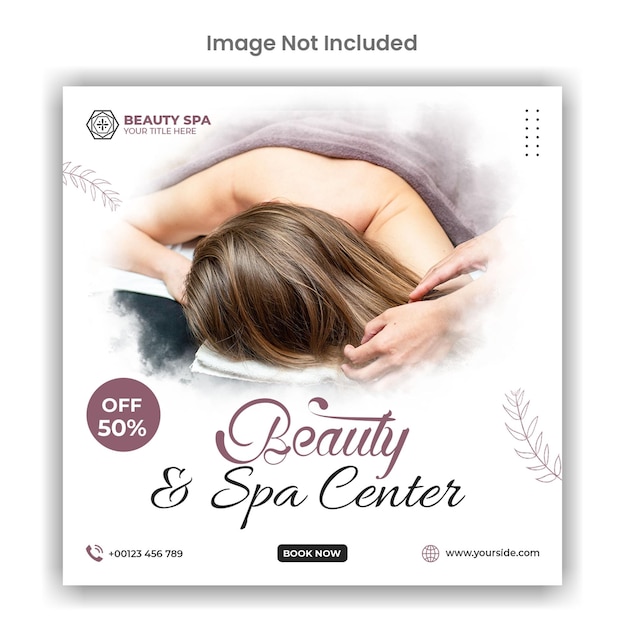 Beauty and spa center social media or instagram post template design