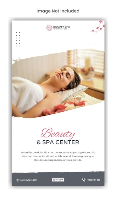 Beauty and spa center social media instagram story template design