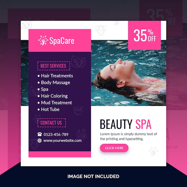 Beauty spa discount offer post template