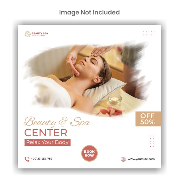 Beauty and spa social media or instagram post template design