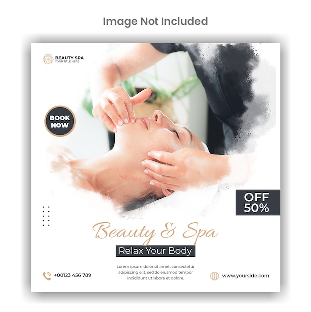 Beauty and spa social media or instagram post template design