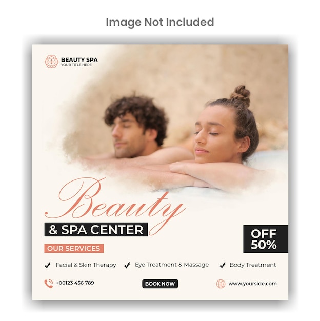 Beauty and spa social media or instagram post template design