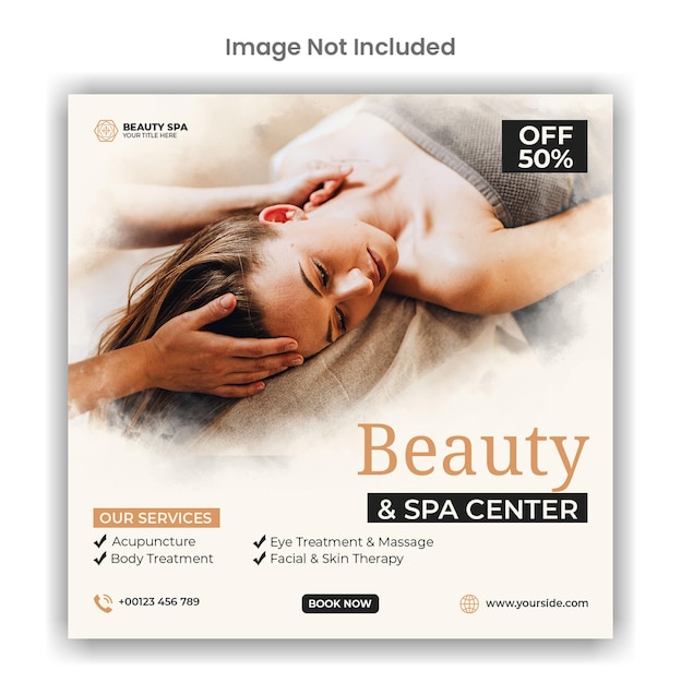 Beauty and spa social media or instagram post template design