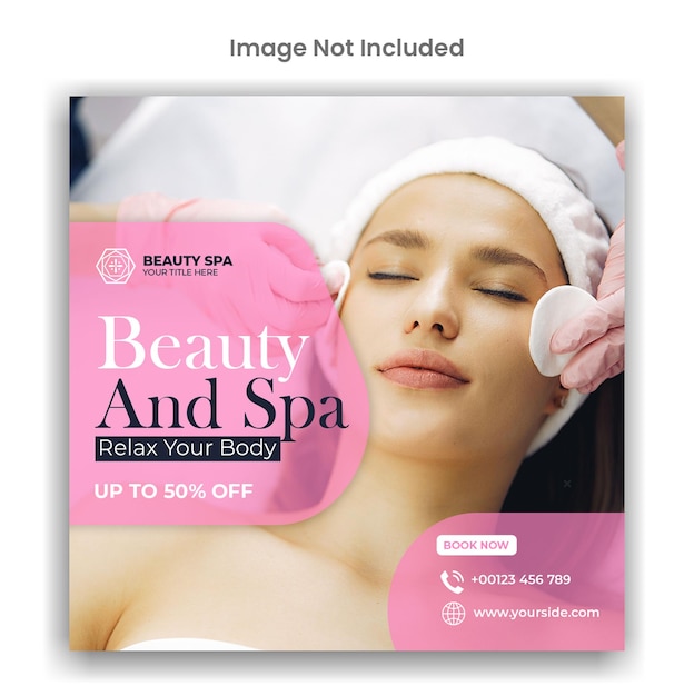 Beauty and spa social media or instagram post template design