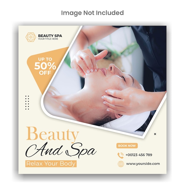 Beauty and spa social media or instagram post template design