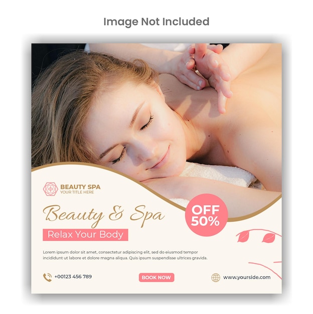 Beauty and spa social media or instagram post template design