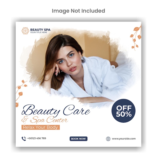 Beauty and spa social media or instagram post template design