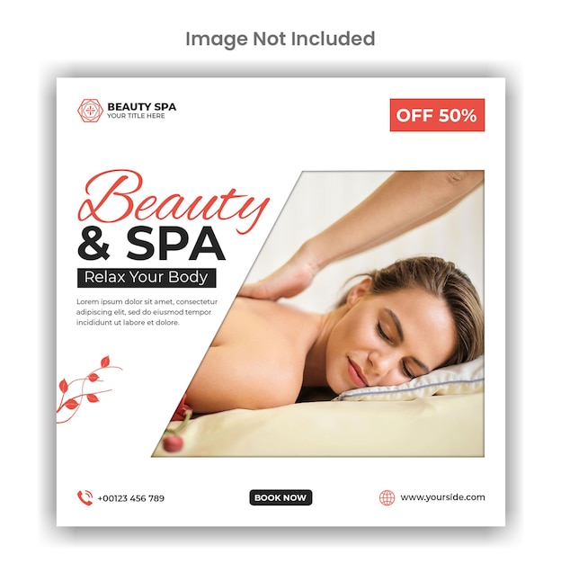 Beauty and spa social media or instagram post template design