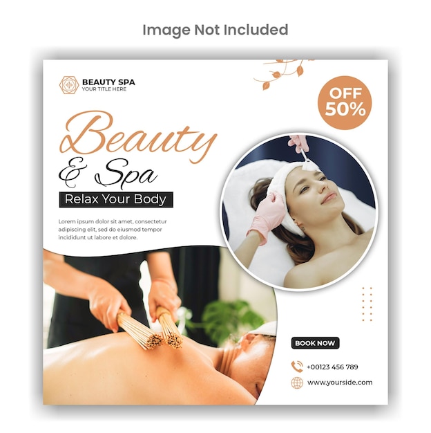 Beauty and spa social media or instagram post template design