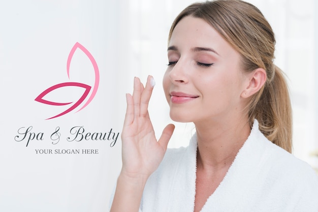 Beauty treatment at spa template