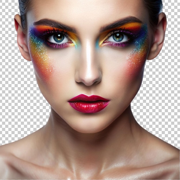 PSD beauty woman with bright color makeup