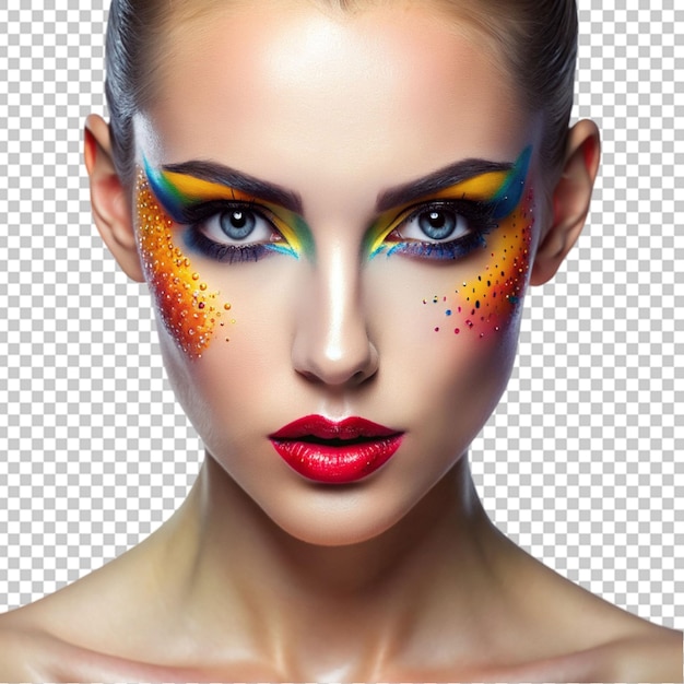 Beauty woman with bright color makeup