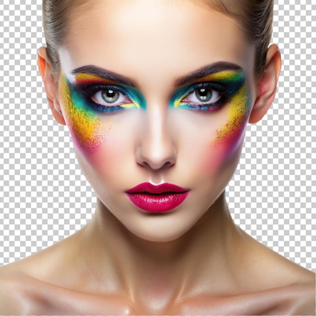 Beauty woman with bright color makeup