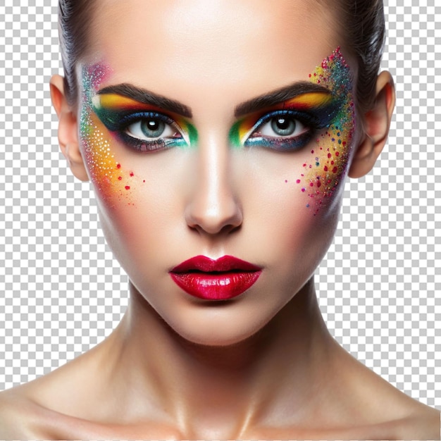 Beauty woman with bright color makeup