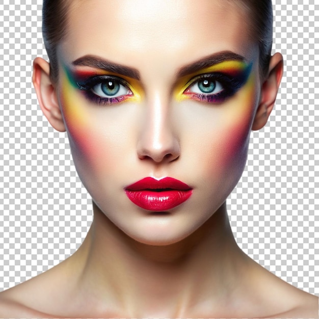 Beauty woman with bright color makeup