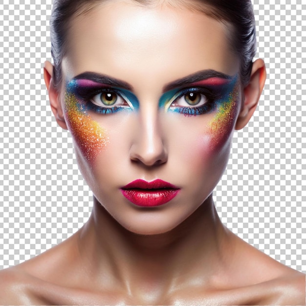 PSD beauty woman with bright color makeup