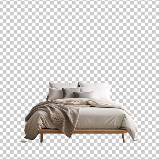 Bed mockup with white bed headrest