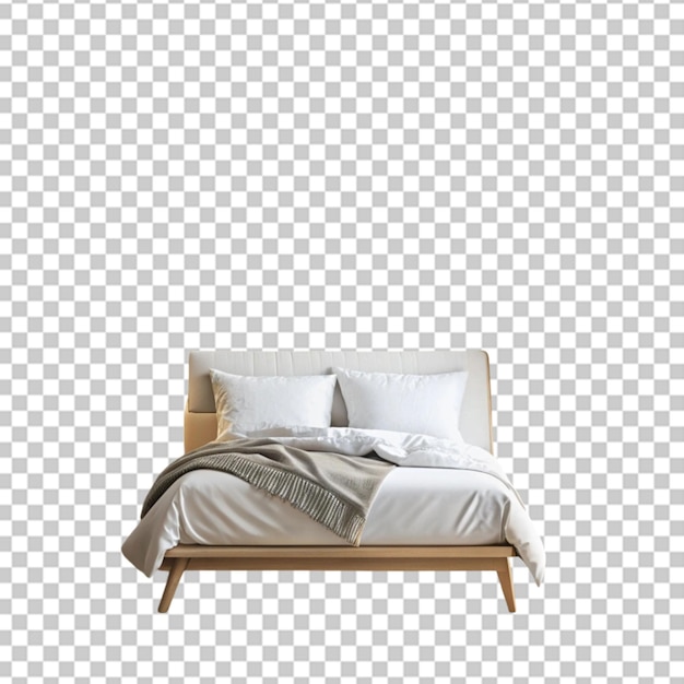 Bed mockup with white bed headrest