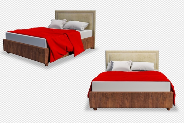 Bed with furniture mockup