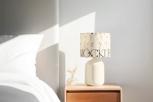 PSD bedroom lamp design mockup