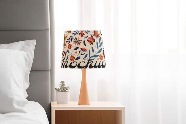 PSD bedroom lamp design mockup