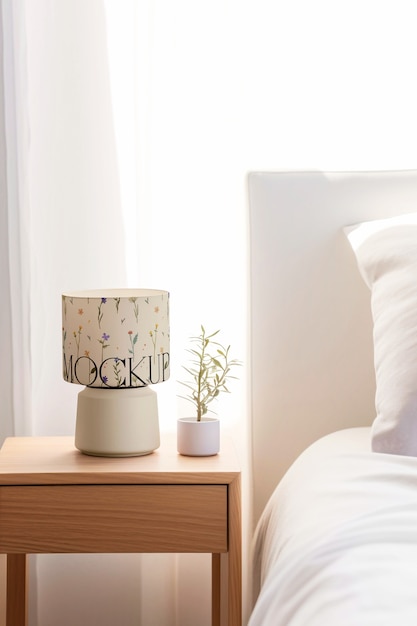 PSD bedroom lamp design mockup