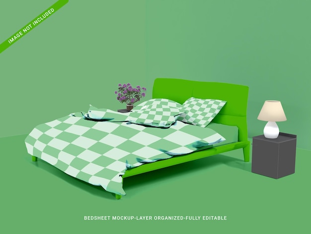 Bedsheet mockup design premium PSD