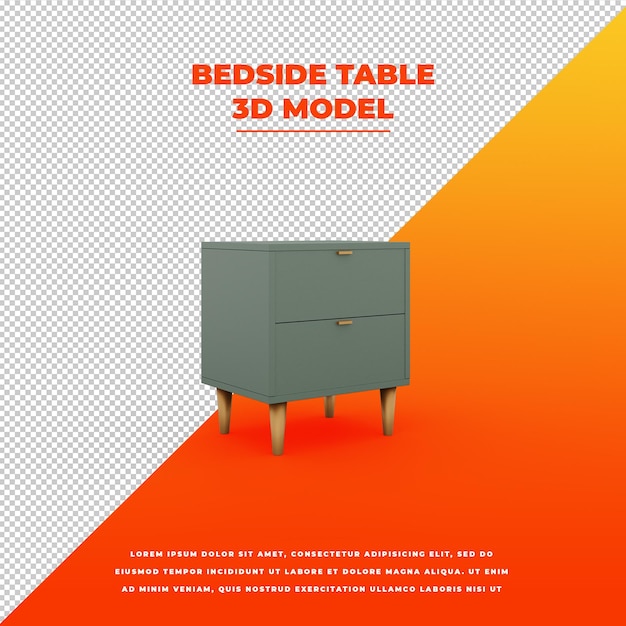 Bedside Table isolated 3d model