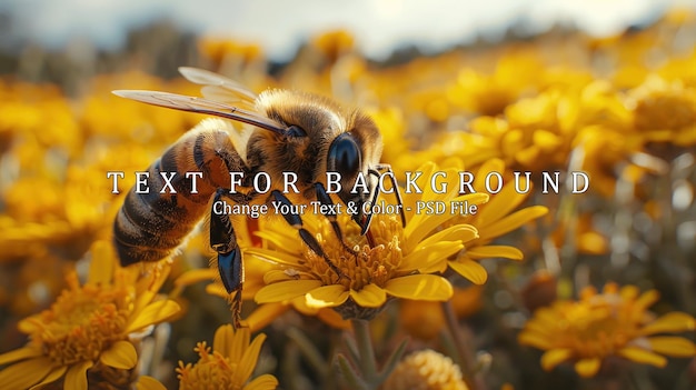 PSD bee collecting nectar from a yellow flower