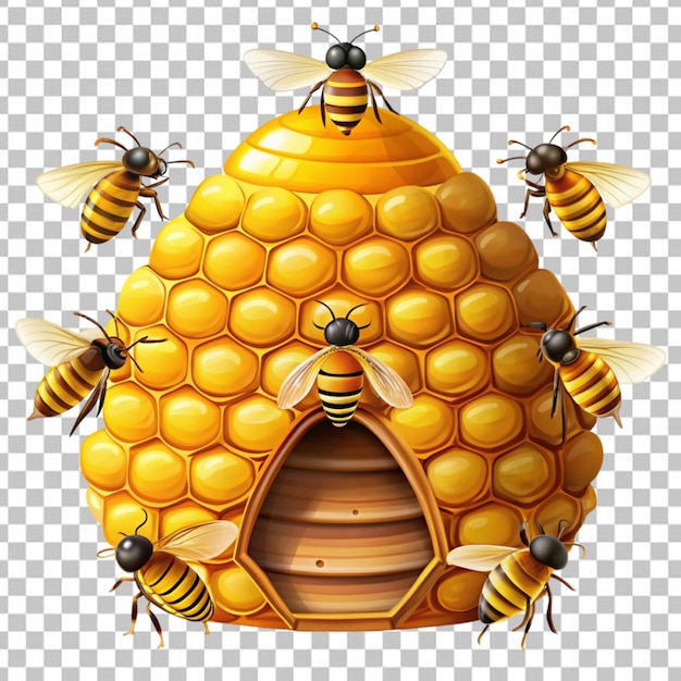 PSD bee hive concept illustration