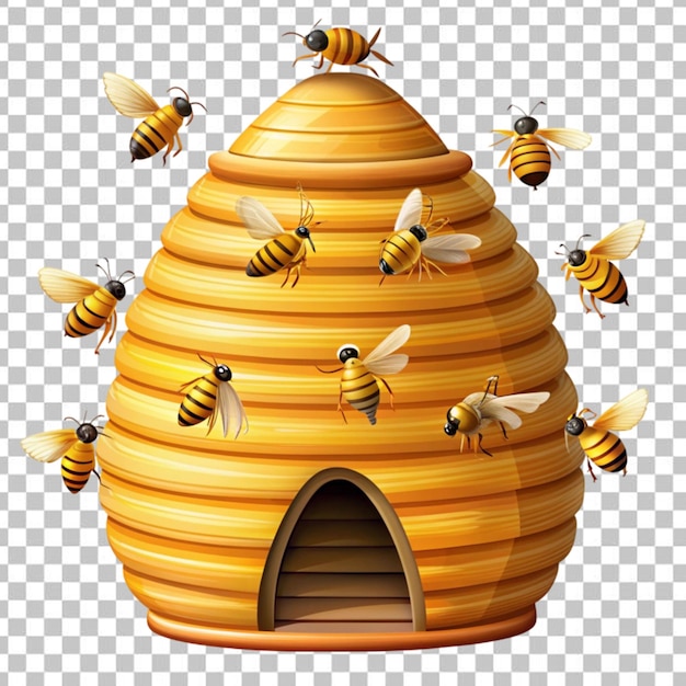 PSD bee hive concept illustration