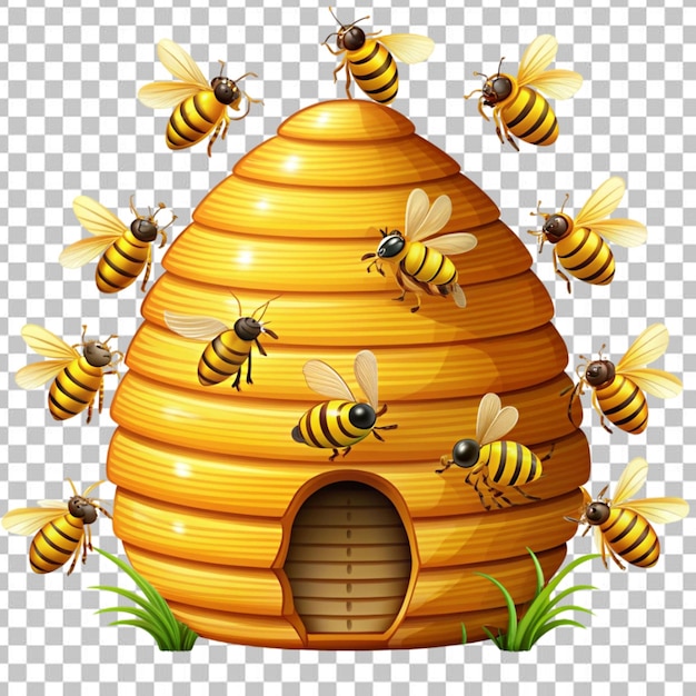 PSD bee hive concept illustration