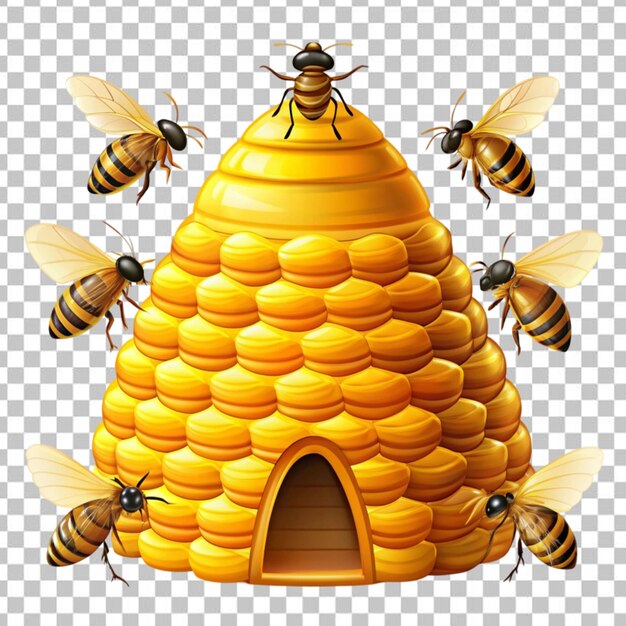 PSD bee hive concept illustration