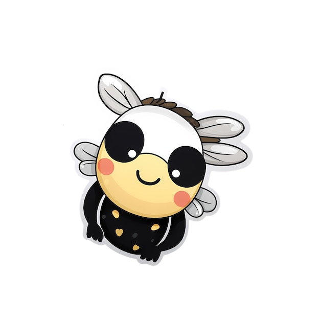 PSD bee kawaii sticker png transparent file