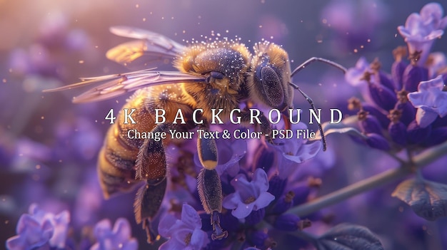 PSD bee on lavender flower