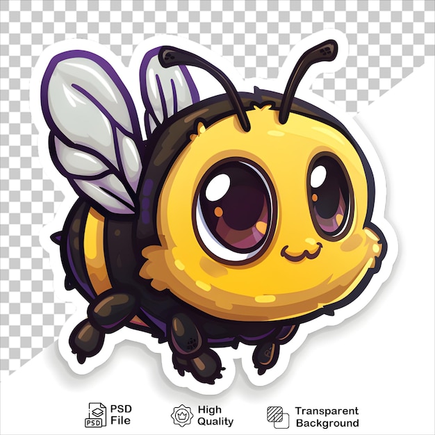 PSD a bee with a bee on its face and a bee with a purple background