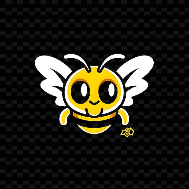 PSD a bee with a yellow flower on its head