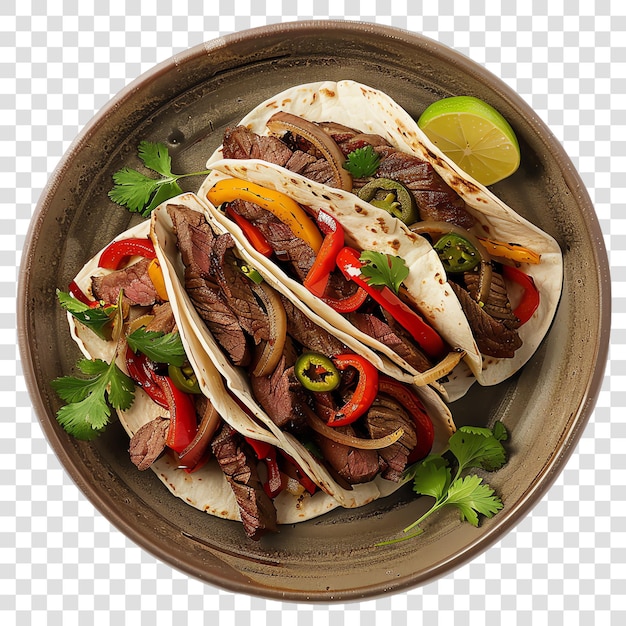 Beef fajitas food realistic isolated on transparent background