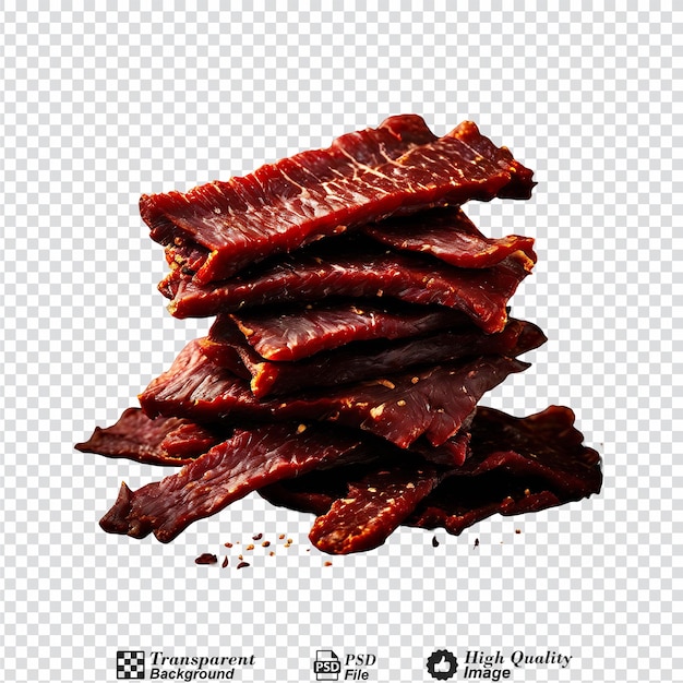 PSD beef jerky isolated on transparent background