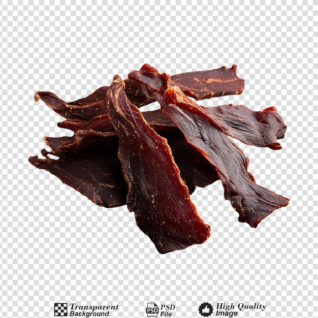 Beef jerky isolated on transparent background