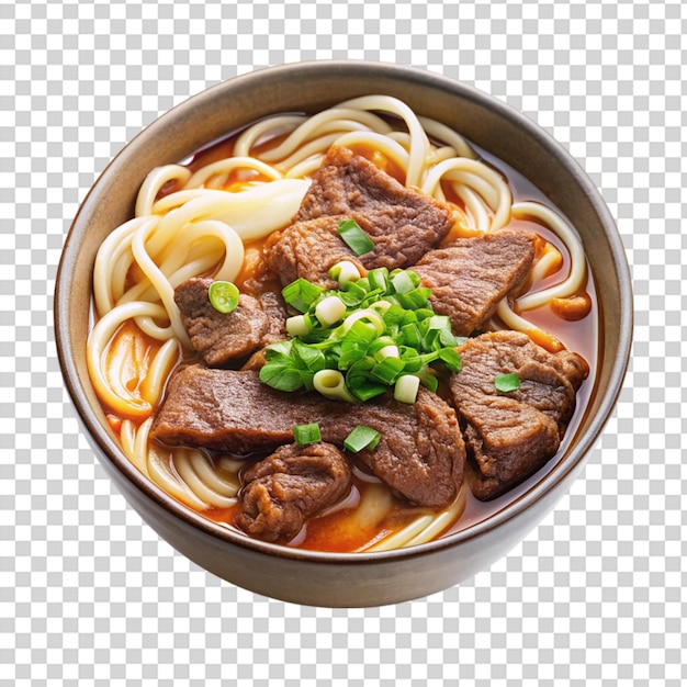 PSD beef noodles isolated on transparent background