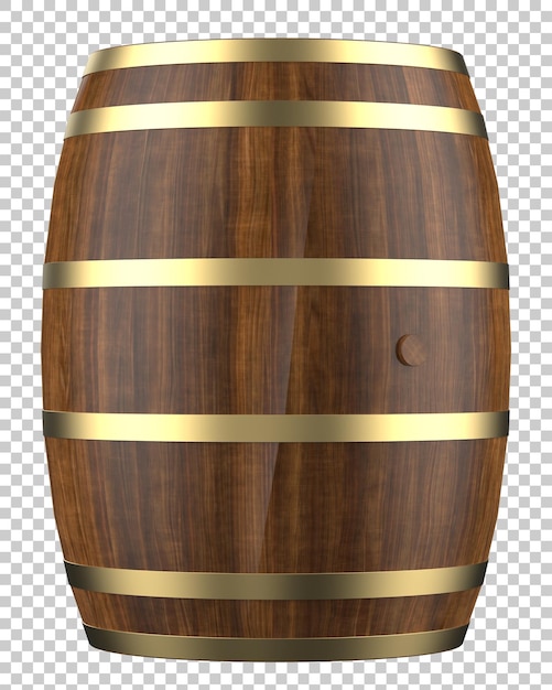 Beer barrel on transparent background 3d rendering illustration